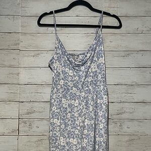 American Eagle Outfitters Blue and White Floral Romper